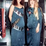 Sara-Jane and Hendrica Vandenboom modelling Evening wear . hand appliqued one of a kind dresses